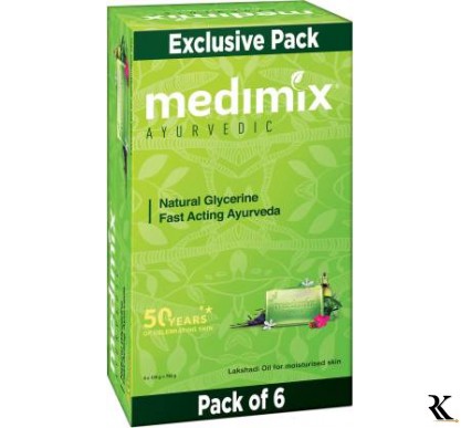 MEDIMIX Ayurvedic Natural Glycerine Soap  (6 x 125 g)