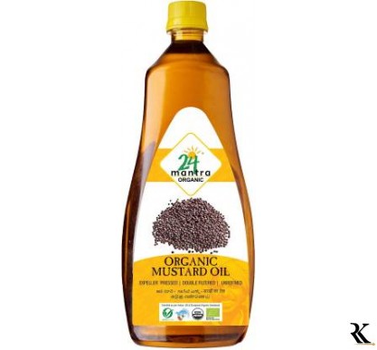24 mantra ORGANIC Mustard Oil Plastic Bottle  (1 L)