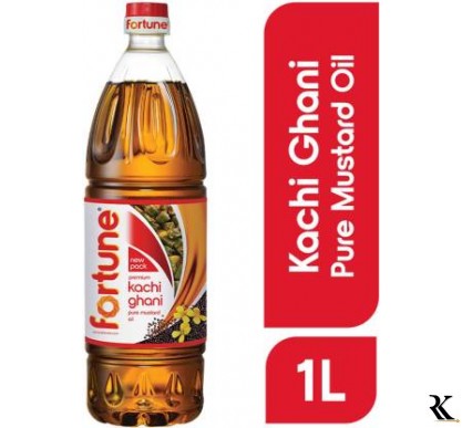 Fortune Kachi Ghani Mustard Oil Plastic Bottle  (1 L)