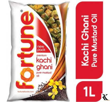 Fortune Kachi Ghani Mustard Oil Pouch  (1 L)