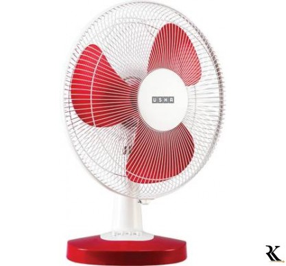 USHA New Mist Air Duos 400 mm 1280 Blade Table Fan  (Red, Pack of 1)