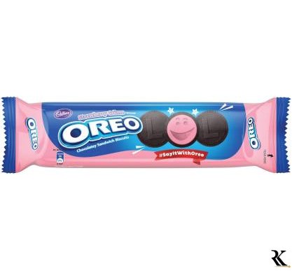 OREO Strawberry Creme Biscuits Cream Filled  (120 g)