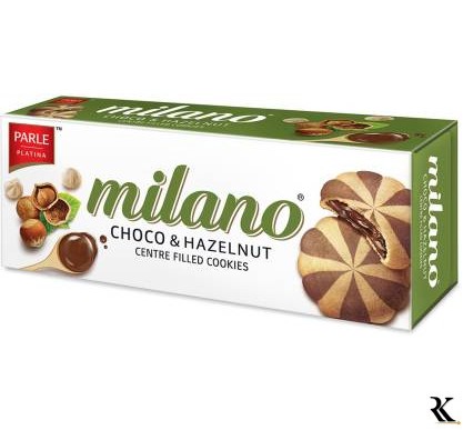 PARLE Milano Choco and Hazelnut Cookies Cream Filled  (60 g)