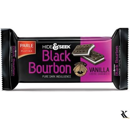 PARLE Hide & Seek Black Bourbon Vanilla Creme Sandwich Cream Sandwich  (100 g)