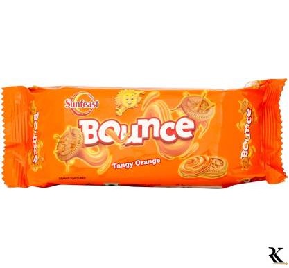 Sunfeast Bounce Tangy Orange Cream Biscuit Cream Filled  (78 g)