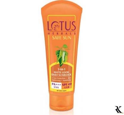 LOTUS HERBALS Safe Sun 3-in-1 Matte Look Tinted Sunscreen SPF 40 PA+++, Non-Greasy, Mattifying, Instant BB Glow - SPF 40 PA+++  (100 g)